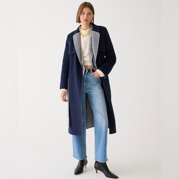 J Crew Harriet trench coat in double-faced blend BU070